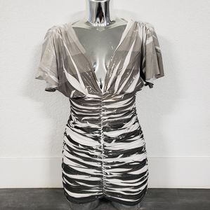 FD | White-Silver-Grey | Dressy Ruched Mini